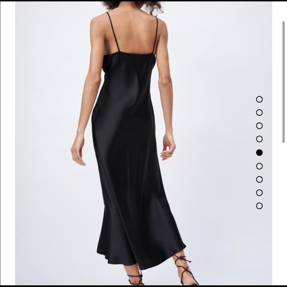 ZARA Satin Slip Button Dress - Picture 3 of 7